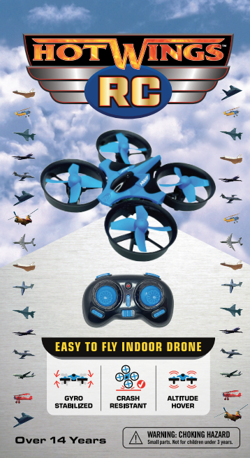 Hot Wings Gyro Stabilized Easy to Fly Indoor Drone